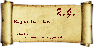 Rajna Gusztáv névjegykártya